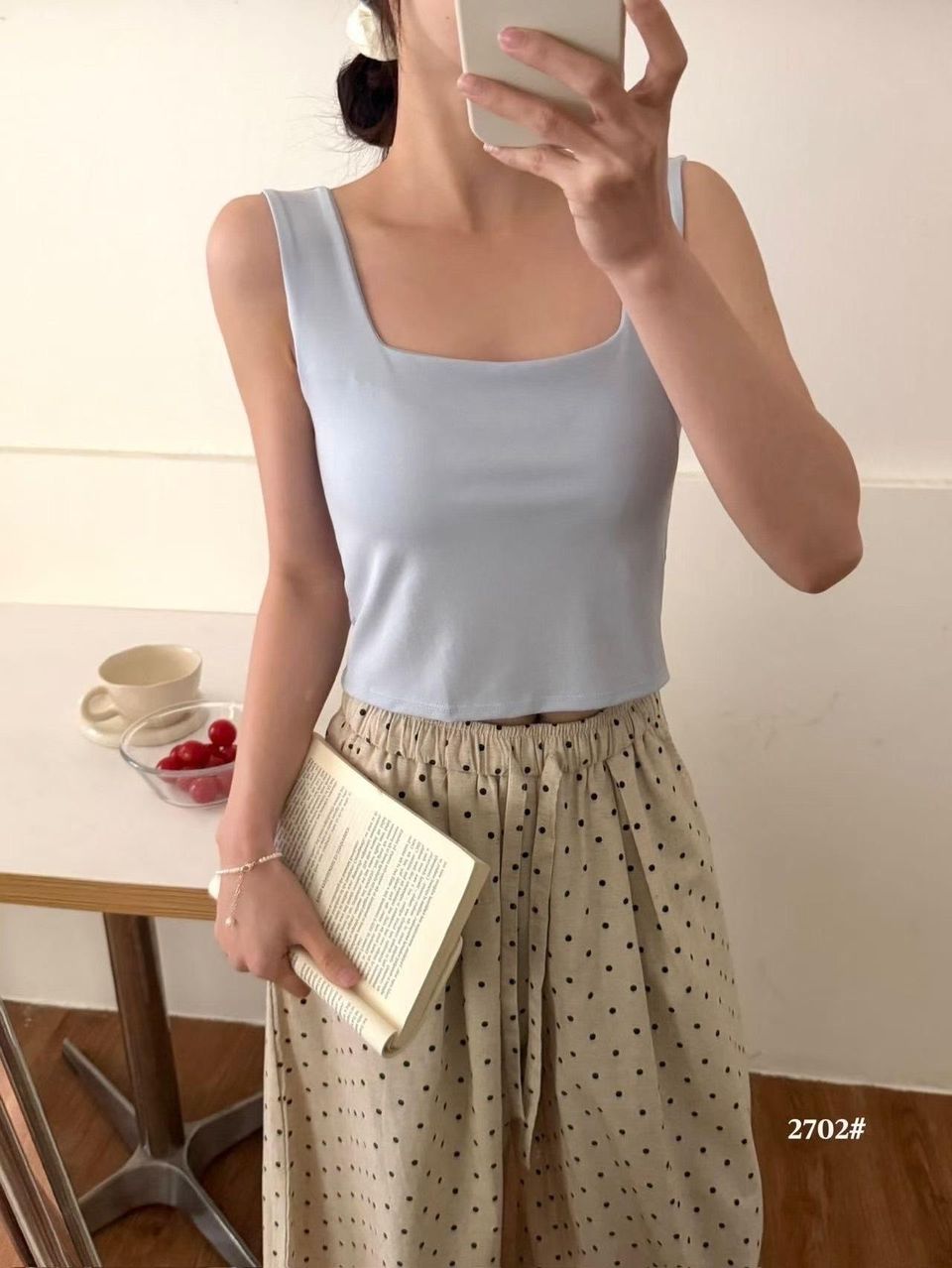 Square Neck Built-In Bra Tank 1